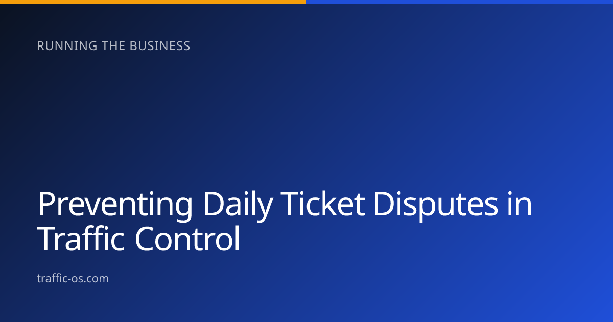 Traffic OS — Preventing daily ticket disputes