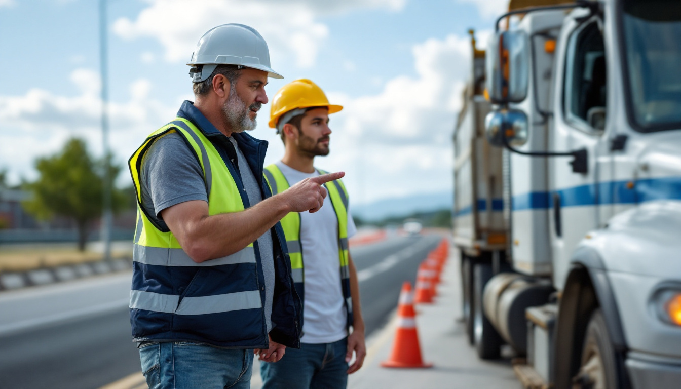 Traffic OS — an experienced foreman coaching a newer crew member at a work zone